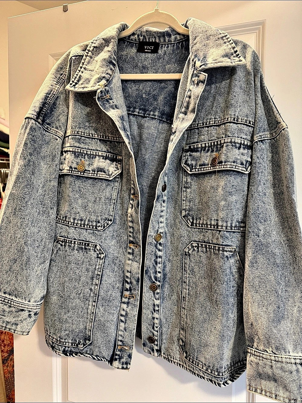 VICI Women'Small Denim Utility Jacket Size Small